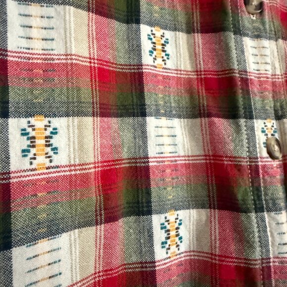 Vintage Cabin Creek Plaid Women's Button Up Top Long Sleeve Cotton Size Large - Picture 3 of 5